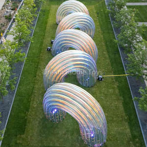 Наружная декоративная надувная арочная Арка из ПВХ, прозрачная светодиодная подсветка, надувная отражающая зеркальная арка - Product Image 2