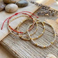 Ensemble de bracelets d'été faits à la main Go2boho, perles de couleur agate rouge, charme carré, bijoux superposés pour femmes
