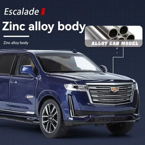 Modello di auto modellino 1:24 <span class=keywords><strong>Cadillac</strong></span> <span class=keywords><strong>Escalade</strong></span> con suono e luce in metallo modello di auto ornamento decorare il modello di Supercar - Product Image 6