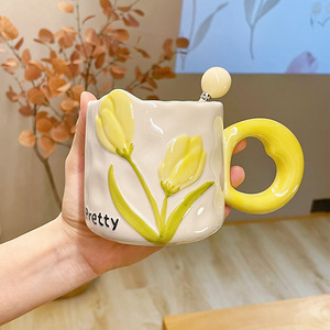 Presente para o Dia da Enfermeira para Meninas Caneca de Cerâmica Tulipa Nórdica Souvenir Prático para Escritório - Product Image 3