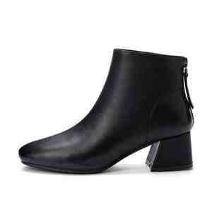 Botines gruesos de tacón alto para mujer, botas de <span class=keywords><strong>piel</strong></span> de cabeza cuadrada, para Otoño e Invierno - Product Image 6