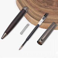 Stylo à bille en bois de couleur naturelle avec encre gel de 0,5 mm, design en bois grainé, cadeau, impression de logo publicitaire