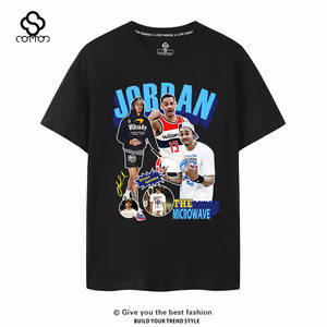 Camiseta de Estilo Americano para Hombre, Corte Regular, con Letras, Estrellas del Baloncesto, Rose, Morant, Curry, Paul George, Westbrook, Informal, Corta - Product Image 3