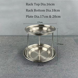 Soporte de bandeja para servir a la parrilla de acero inoxidable, soporte de plato de doble capa, estante para bandeja de Pizza, estante para platos de marisco para restaurante - Product Image 6