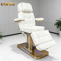 Lit de massage électrique chauffant à 3 moteurs, rose, de luxe moderne, en cuir PU, pour salon de beauté, spa, entrepôt, école, salle de sport