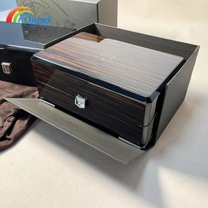 Customized Luxury Black Flip Watch <b>Box</b> European Retro Style Skylight <b>Storage</b> with <b>Paper</b> Bag for Watches - Product Image 3