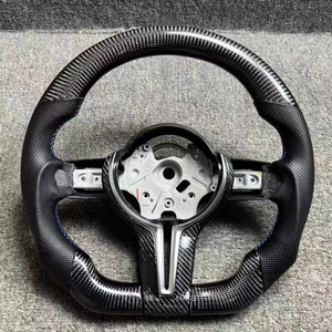 Volante de Cuero y Fibra de Carbono de Alta Calidad para <span class=keywords><strong>BMW</strong></span> X5 F10 F30 <span class=keywords><strong>335i</strong></span> F05 F12 F20 F22 F25 F32 F35 F36 M3 M5 M6 X5 F15 M340 - Product Image 3