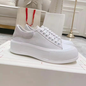 Logotipo personalizado! Zapatillas de lona sencillas y modernas con suela gruesa transpirable y propiedades antideslizantes - zapatillas blancas - Product Image 4