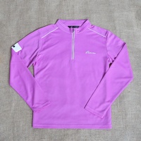 Últimos Modelos de Ropa Deportiva, Sudadera con Cierre de Cremallera Media, Manga Larga para Correr, Logotipo Bordado Personalizado, Polo de Golf para Mujer con Cierre de Cremallera Cuarto