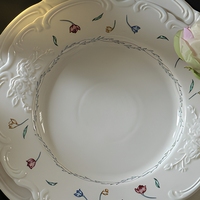 Assiette de service à dessert en céramique blanche à motif floral rétro français pour fête du thé, table de mariage