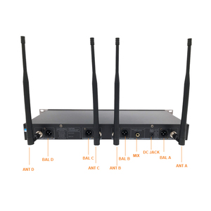 Professional Dynamic <b>Microphone</b> System for Karaoke 4 <b>Wireless</b> UHF Handheld Collar Microfon - Product Image 2