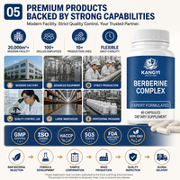 Capsules de complexe de berbérine 195 mg HCL avec extrait de thé vert, cannelle de Ceylan, curcumine, mélange de 8 plantes, 60 gélules, OEM