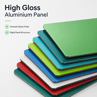 Revêtement mural extérieur en ACP PVDF haute brillance 1220x2440mm 3/4/5mm multicolores pour façade de bâtiment commercial