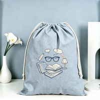 Pochette de rangement réutilisable écologique à cordon de serrage en toile avec motif de dessin animé personnalisé pour bijoux, emballage cadeau, unisexe