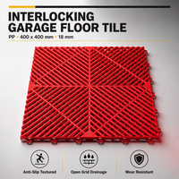 Dalles de sol de garage emboîtables faciles à installer 400x400mm en plastique PP, revêtement de sol modulaire en grille pour atelier automobile et salle d'exposition
