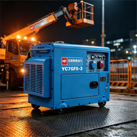 Générateur diesel silencieux pour usage domestique 7 kW Yuchai YC7GFS-3 à châssis ouvert compact insonorisé 230 V pour extérieur et intérieur