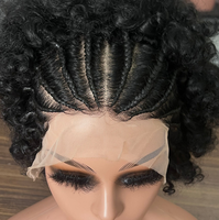 Perruque Courte Pixie Coupée Cheveux Humains Brésiliens 100% Crépus Tressés Afro Bouclés Avec Lace Frontale 13*4, Vente en Gros d'Usine de Perruques Frontales Bouclées