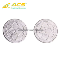 Assortiment de jetons de jeu d'arcade ACS en laiton, argent et cuivre avec langues espagnole et anglaise pour équipement de divertissement