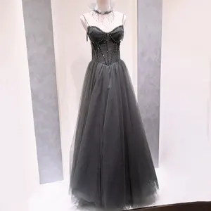 Wedding dress Make old fabrics Angelababy with the same dress hand-set drill sling half neck chain sulacing beads Sayabridal