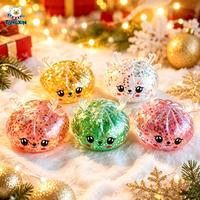 Nouveauté 2026 : Jouets Squishy en forme de Bao Bun Renne Pailleté Mignon, Remplis de Maltose, Anti-stress, Promotion de Noël
