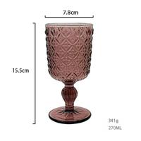 Verre à vin à pied vintage en verre coloré à motif gaufré en gros pour fêtes, mariages et décoration intérieure