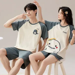 Conjuntos <span class=keywords><strong>de</strong></span> pijamas <span class=keywords><strong>de</strong></span> verano <span class=keywords><strong>para</strong></span> mujeres y hombres, camisetas <span class=keywords><strong>de</strong></span> manga corta + pantalones cortos, trajes <span class=keywords><strong>de</strong></span> 2 piezas, ropa <span class=keywords><strong>de</strong></span> dormir con dibujos animados, ropa informal <span class=keywords><strong>para</strong></span> parejas, ropa <span class=keywords><strong>para</strong></span> el hogar - Product Image 3