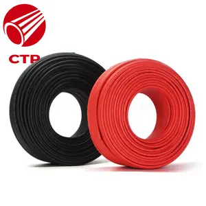 ISO CCC CE RoHS Certificación DC PV Cable solar 6mm2 Tc Conductor con XLPE Black Jacket 100m de longitud