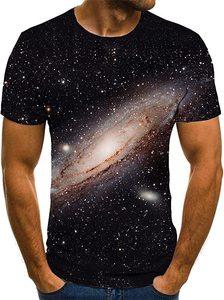 T-Shirt Stampata in 3D Fitspi per <span class=keywords><strong>Uomo</strong></span>, Magliette a Maniche Corte con Motivi Spaziali e Universo, Dropshipping Personalizzato - Product Image 3
