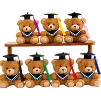 Mini-ours en peluche de 10 cm (4 pouces) pour la remise des diplômes, animaux en peluche, breloques, poupées, jouets porte-clés en peluche, vente en gros