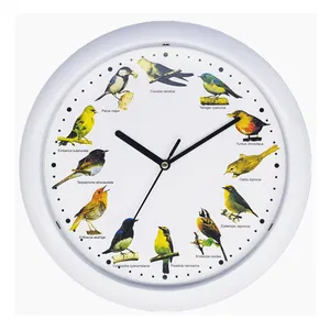 <span class=keywords><strong>Orologio</strong></span> da Parete Rotondo in Plastica Bestseller, Design Semplice <span class=keywords><strong>con</strong></span> Suono di Uccelli, Numeri Arabi, Movimento al Quarzo, Decorazione per la Casa - Product Image 1