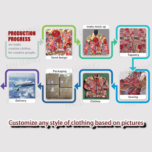 Мужская жаккардовая куртка в стиле хип-хоп - Product Image 5