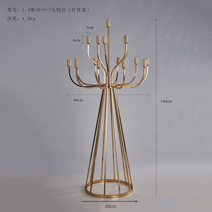 IFG – bougeoirs en métal, 16 têtes, grande fleur, corona en verre, centre de table de mariage, bon marché - Product Image 3