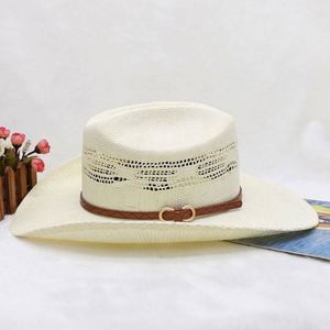 Custom Adult Unisex Casual Outdoor Travel Paper <b>Straw</b> Cowboy <b>Hat</b> with Wide Brim for Summer - Product Image 5