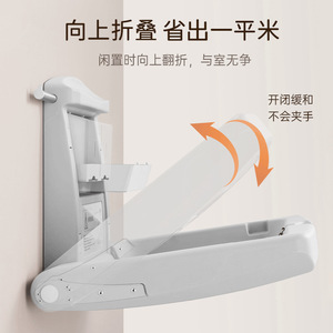 Foldable Wall Mounted Baby Changing Table With Seat Belt HDPE Material For Nursery And Restroom Use - Product Image 2