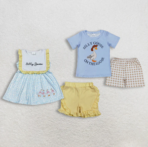Vêtements pour bébés garçons, haut à poches à carreaux bleus, short, ensembles de pyjamas - Product Image 3