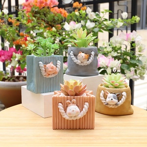 Vente chaude Coloré Polyrésine Creative Sac De Rangement Bureau Décoratif De Bureau Succulent Bonsaï Mignon Animal Jardin Planteur Pots De Fleurs - Product Image 3