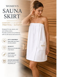 Serviette de sauna commerciale pour femmes, jupe de bain élastique ajustable à boutons-pression pour spa, hôtel, complexe hôtelier, vente en gros - Product Image 2