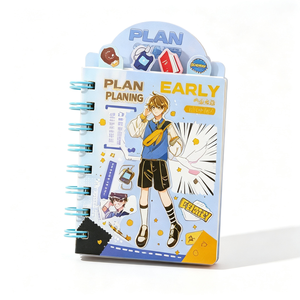 Carnet à spirale A7 mini 87mm*145mm 80GSM 80 feuilles lignées Couverture <span class=keywords><strong>Anime</strong></span> <span class=keywords><strong>Index</strong></span> à onglets 4 couleurs 320 pièces/carton Vente en gros - Product Image 1