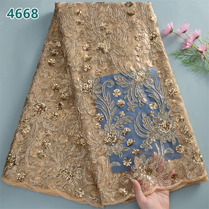 Tissu en dentelle de tulle africain bleu roi en gros avec paillettes 2025 – Dentelle filet française de haute qualité pour robes de soirée femme 4668 - Product Image 5