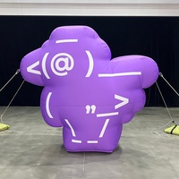Animaux Kaomoji gonflables, logo mural personnalisé, modèle gonflable publicitaire, panneau publicitaire gonflable avec éclairage LED
