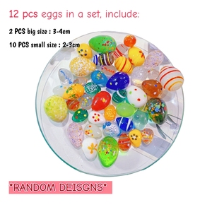12 Pcs Colorful Glass <strong>Eggs</strong> Handmade Art Glass <strong>Eggs</strong> Easter Decoration Gift Play Balls Glass <strong>Marble</strong> Toys - Product Image 6