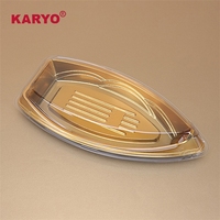 Boîte d'emballage pour sushis à emporter KARYO 7102/7103, forme bateau, conteneur en plastique jetable, plateau à sushis avec couvercle