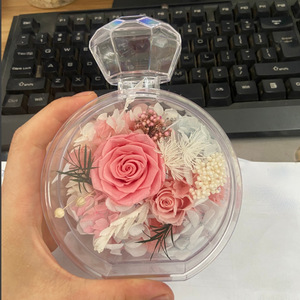 Eterno fiore rosa profumato bottiglia acrilico rifinito confezione regalo fiori veri ornamenti avanzati per la festa della mamma san valentino - Product Image 3