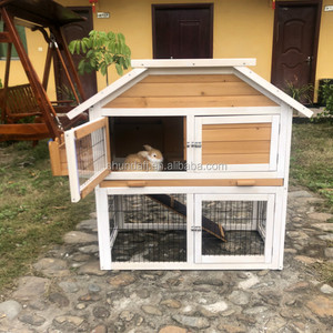 SDR032 New Arrival Wooden Pet House <b>Small</b> Animals Rabbits Luxury Print Pattern with Flower Stand Desgin - Product Image 4