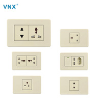 Interrupteur et prise standard américains blancs 220v, conception d'interrupteur de cuisinière, 1 gang, bouton poussoir intelligent, sans neutre, interrupteur mural avec indicateur