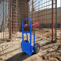 Chariot à main pliable industriel robuste à 2 roues avec roues pneumatiques