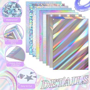 100 Sheets Metallic Holographic Coated Single Side Shiny Glitter Iridescent Mirror <strong>Card</strong> <strong>Stock</strong> <strong>Paper</strong> - Product Image 3