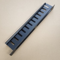 Organisateur de câble horizontal en rack 1U 19 pouces 12 fentes Gestion des câbles en acier noir