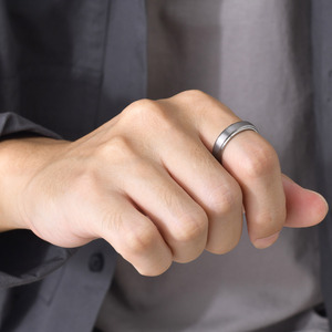 Nhẫn Vonfram Cơ Bản Cho Nam Nhẫn Cưới Vonfram Màu Xanh Bạc 6Mm 7Mm 8Mm 9Mm 10Mm Hoàn Thiện Chải Mờ Thoải Mái - Product Image 6