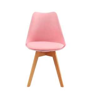 Sillas de Comedor Modernas Nórdicas con Asiento Acolchado y Patas de Madera, Muebles para el Hogar, Silla Tulipán de Plástico para Cafetería - Product Image 3